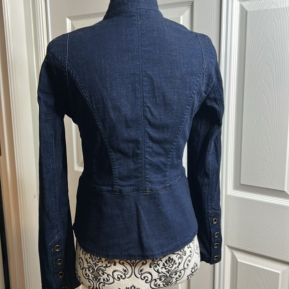 White House Black Market Dark Denim Lightweight
Button Down Military Style 2 - Picture 3 of 7